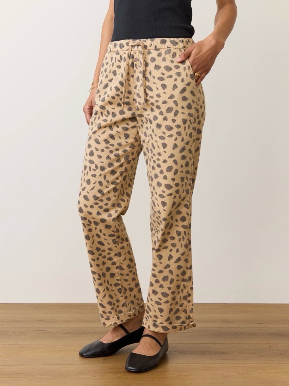 Madewell Leopard Denim Drawstring Pants